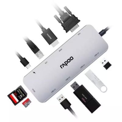 rapoo-xd200c-usb-c-hub-price-nepal-10-in-1