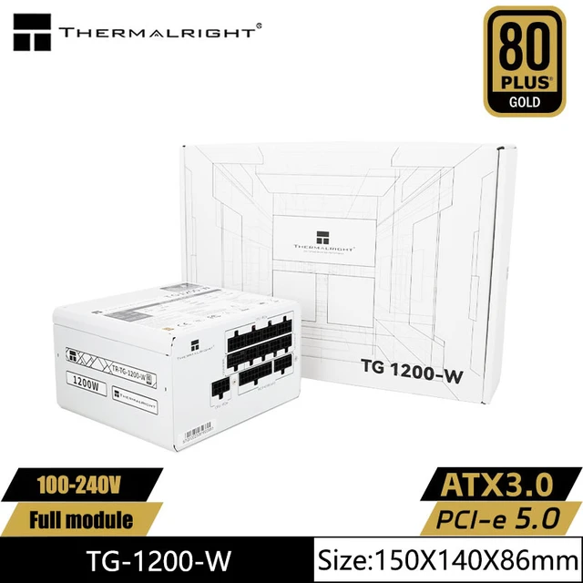 Thermalright TG-750W White PSU 80 Plus Gold Efficienty. Ready for the PCI-E Gen 5.0 Graphic Cards FOR GAMING PC