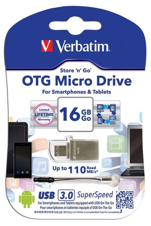 Verbatim 49825 V.STORE'N'GO OTG Micro Pendrive 16GB