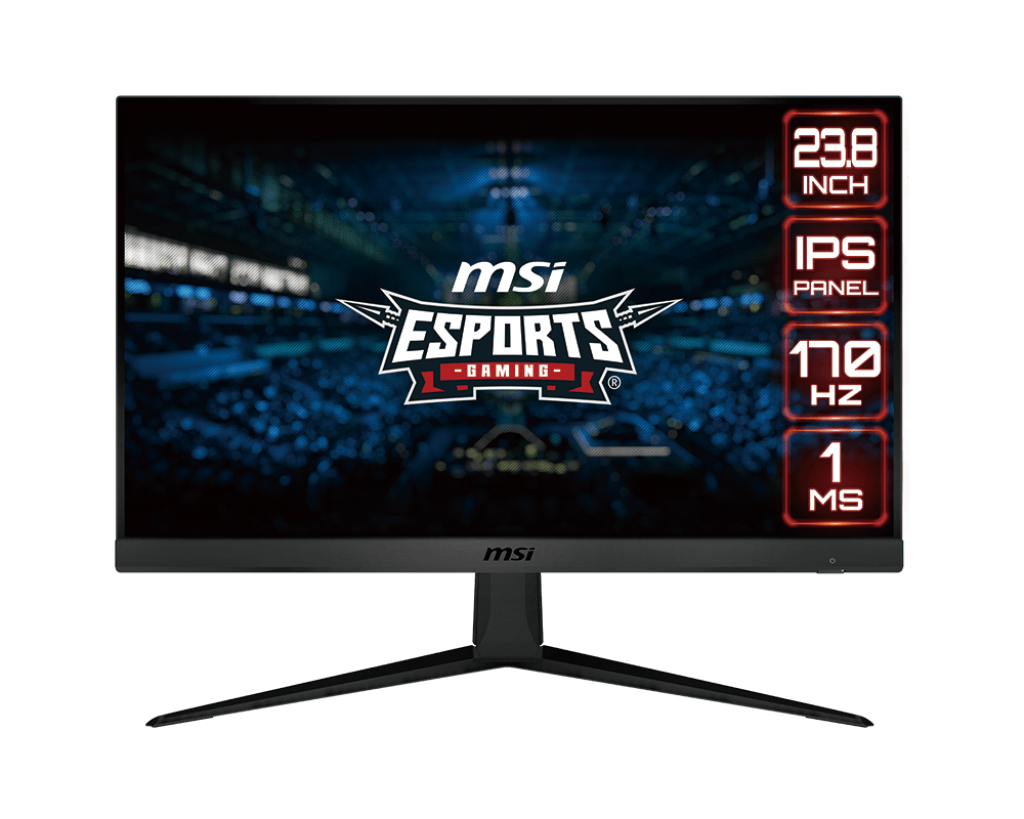 MSI G2412 Esports Gaming Monitor 23.8" FHD IPS Panel 170Hz Refresh Rate 1ms Wide Color Gamut, AMD FreeSync Premium, Anti Glare, Less Blue Light, VESA Mount