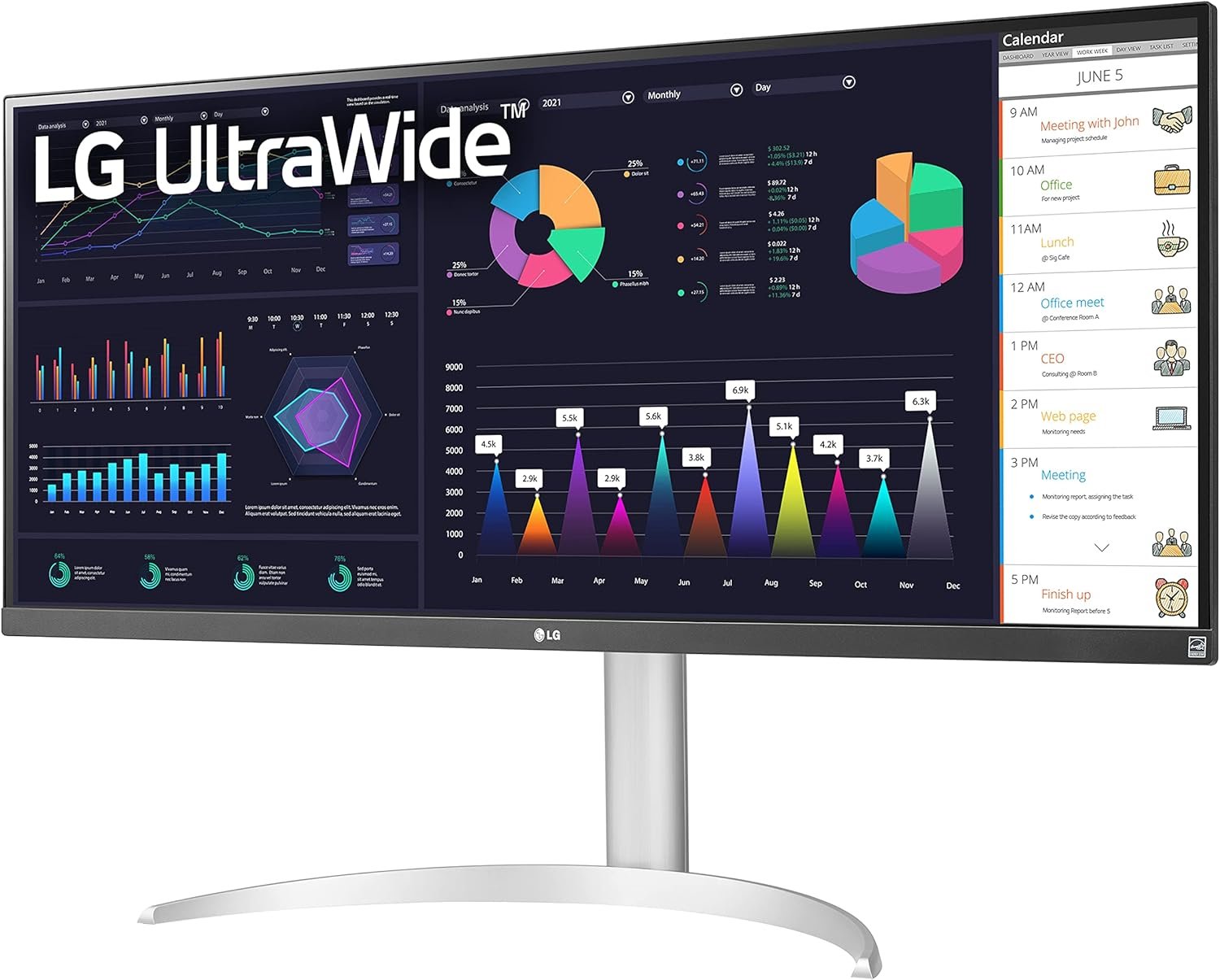 LG ULTRAWIDE 34WQ650 / 34" IPS / 2560x1080@ 100HZ FHD / 400NITS(HDR 400) / 5MS(GTG) / 11CM HEIGHT ADJUSTMENT / 2*7W SPEAKER / DP, HDMI, TYPEC(PD 65W)