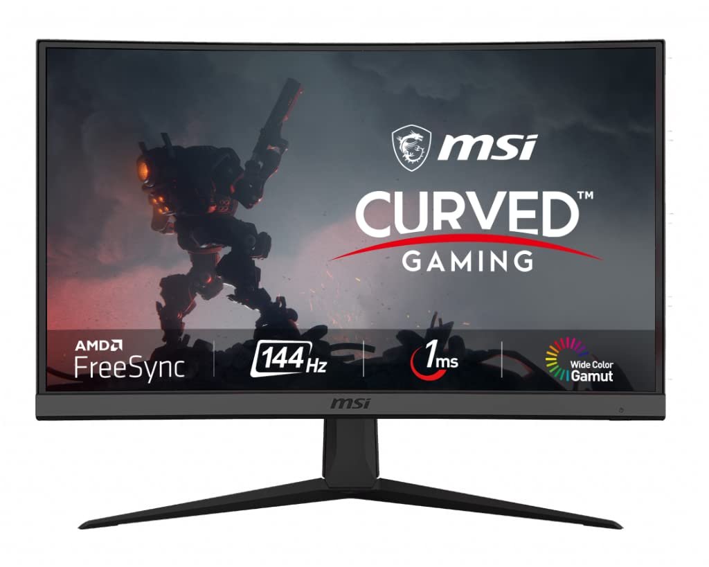 MSI Optix G24C6 Curved Gaming Monitor - 23.6 Inch, 16:9 Full HD (1920 x 1080), VA, 144 Hz, 1 ms, 1500R, FreeSync Premium, DisplayPort, HDMI, Anti-Flicker, Less Blue Light, Frameless, Black